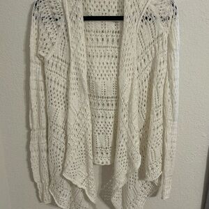 Abercrombie & Fitch Elegant Cream Open-Knit Cardigan